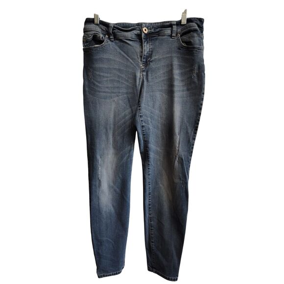 inc Women's Size 12 Dark Wash Skinny Leg Curvy Fit Jeans - Picture 1 of 10